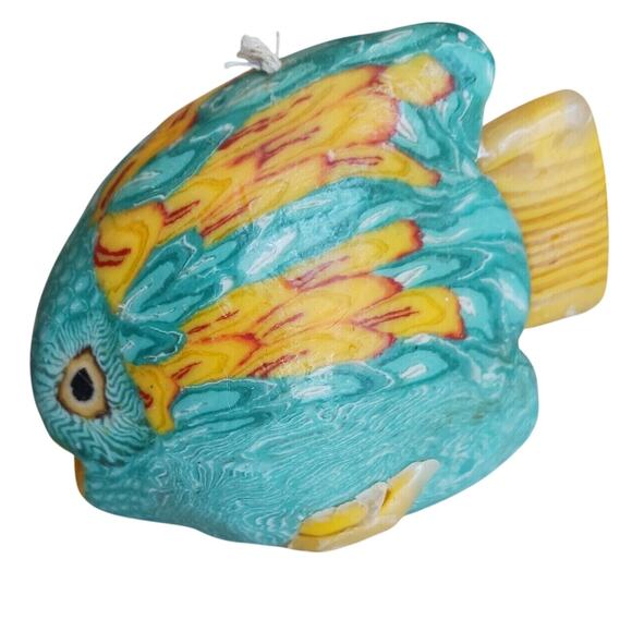 2 Candles Angel Clown Fish Romantic Kissing Lips Colorful Tropical 1970s Collect - Picture 3 of 16